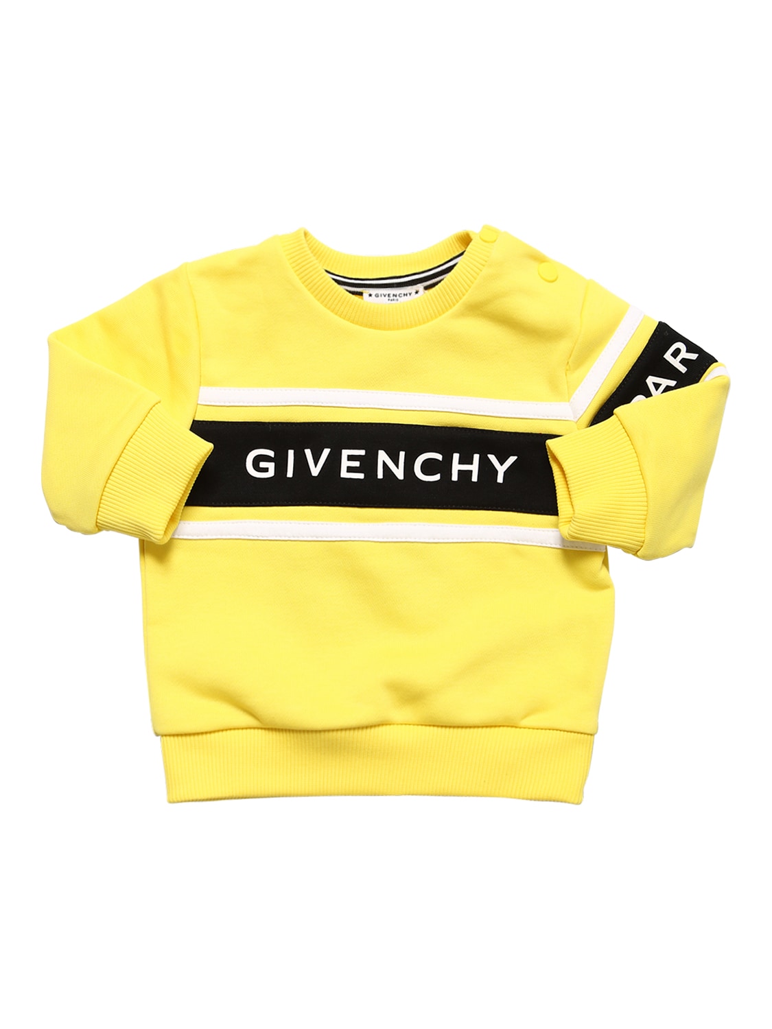 Givenchy Rubberized Logo Cotton Sweatshirt In Yellow