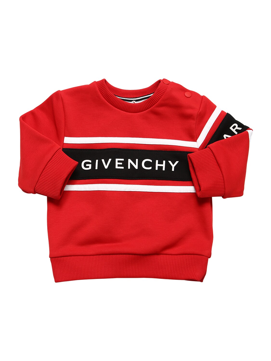 Givenchy Rubberized Logo Cotton Sweatshirt In Red