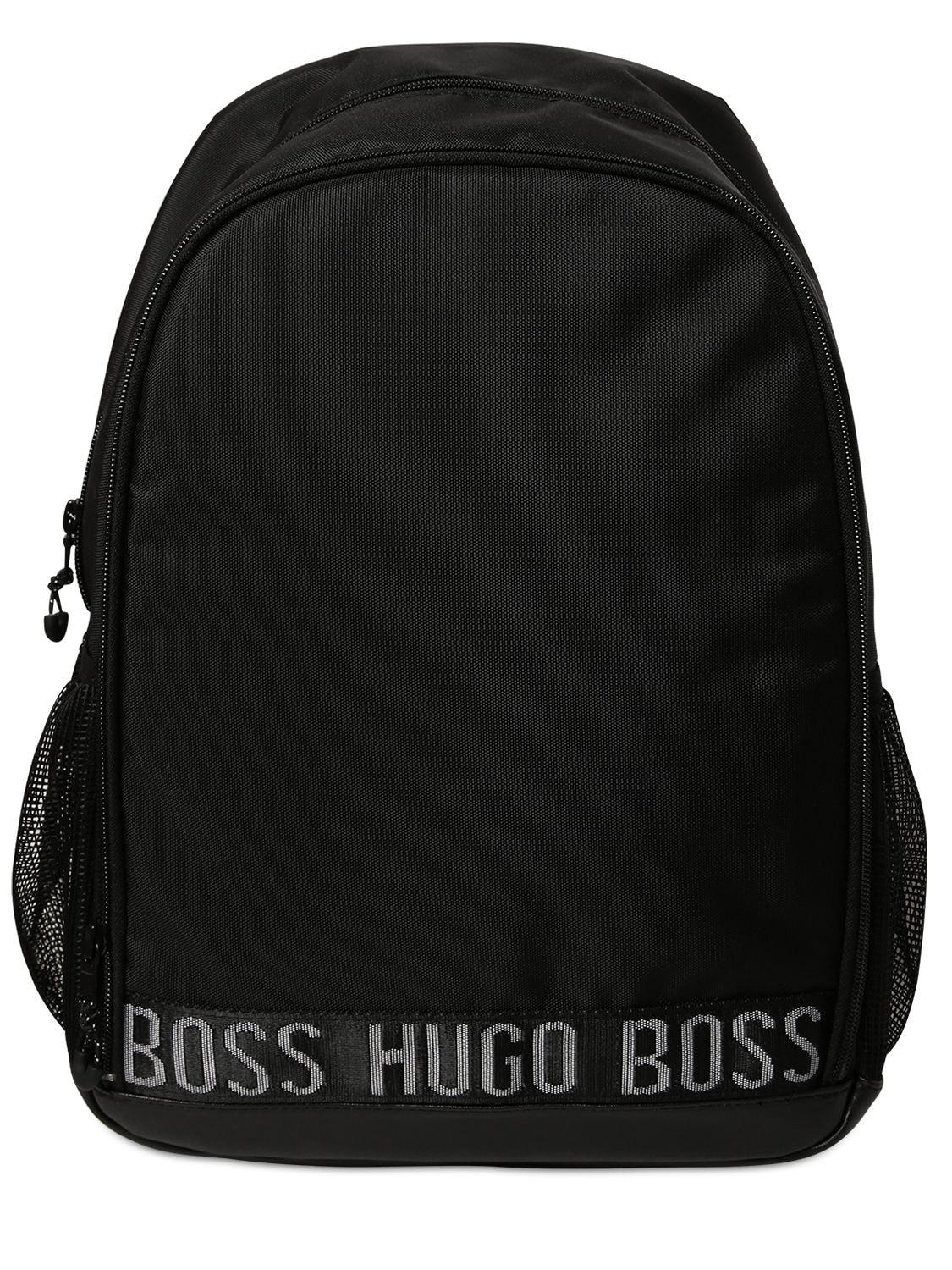 Hugo Boss Nylon Canvas Backpack In Black