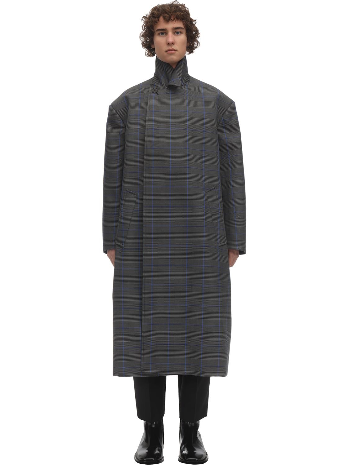 balenciaga plaid coat