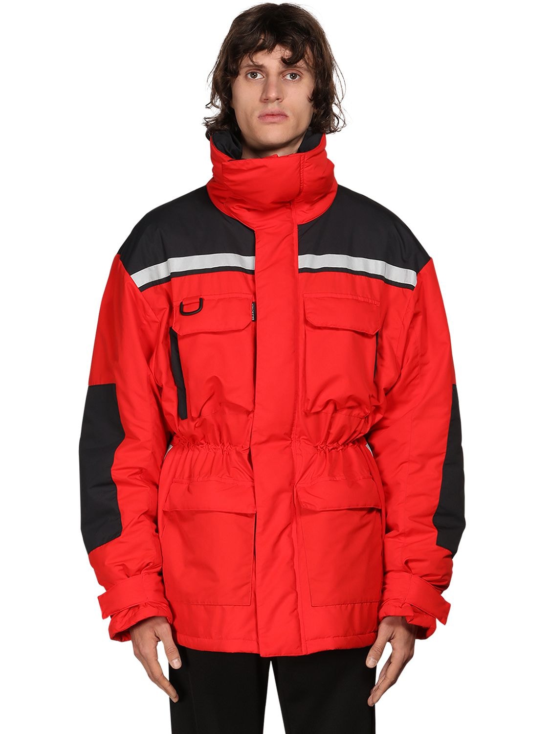 BALENCIAGA OVERSIZED REFLECTIVE NYLON PARKA JACKET,71IOFW009-NJAXMA2