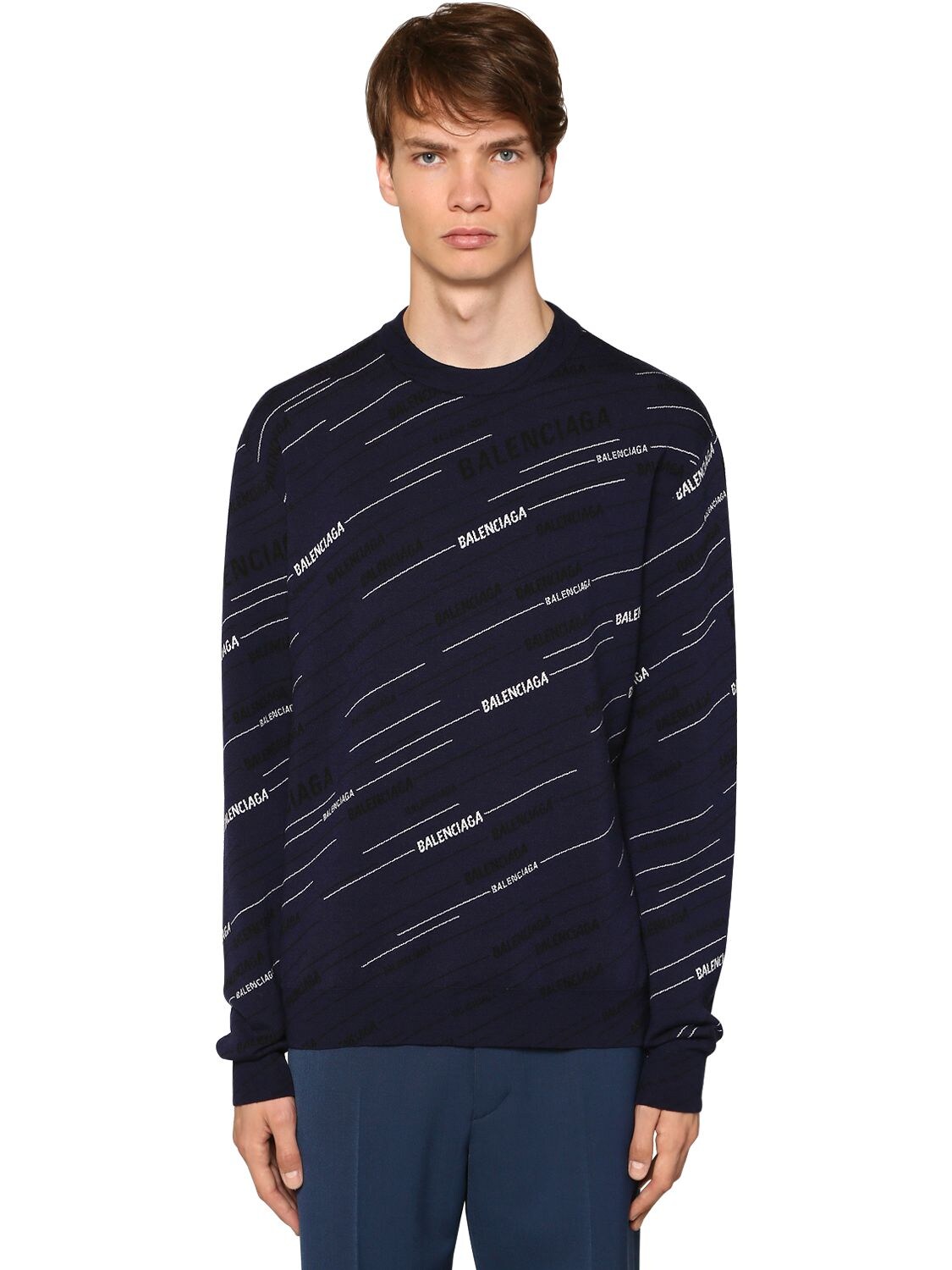 blue balenciaga crewneck