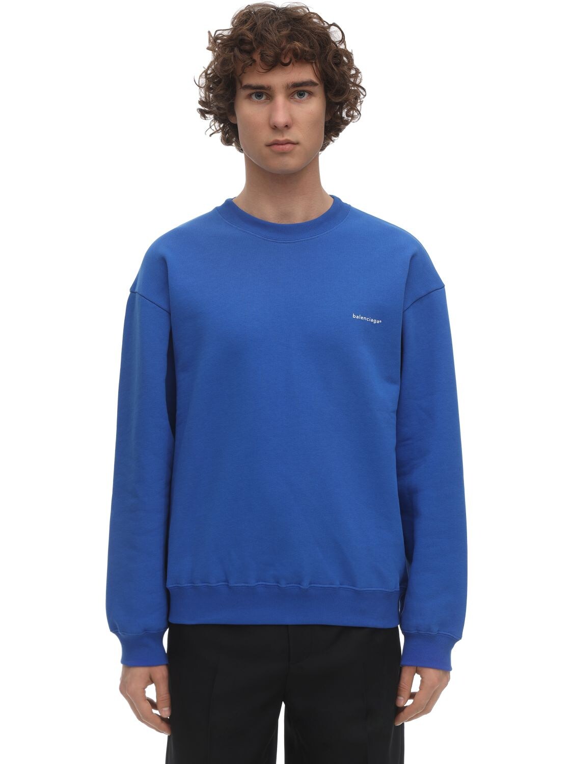 blue balenciaga sweatshirt