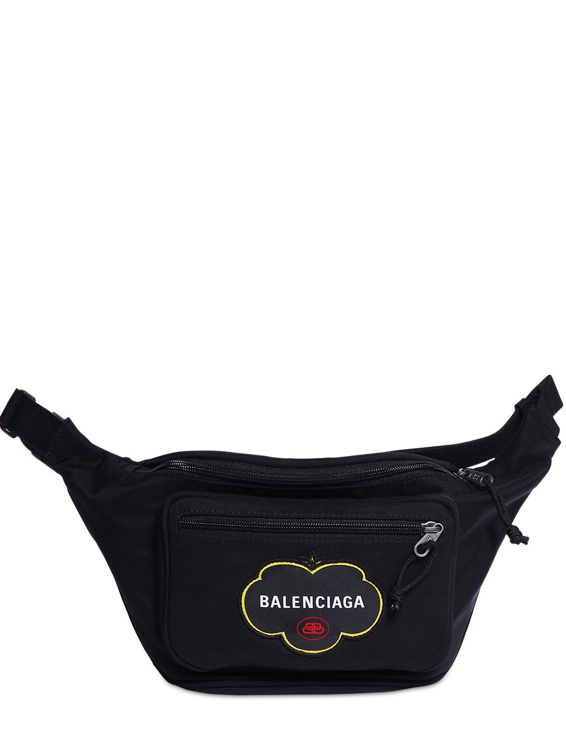 Balenciaga Fruit Logo Nylon Belt Bag In Black