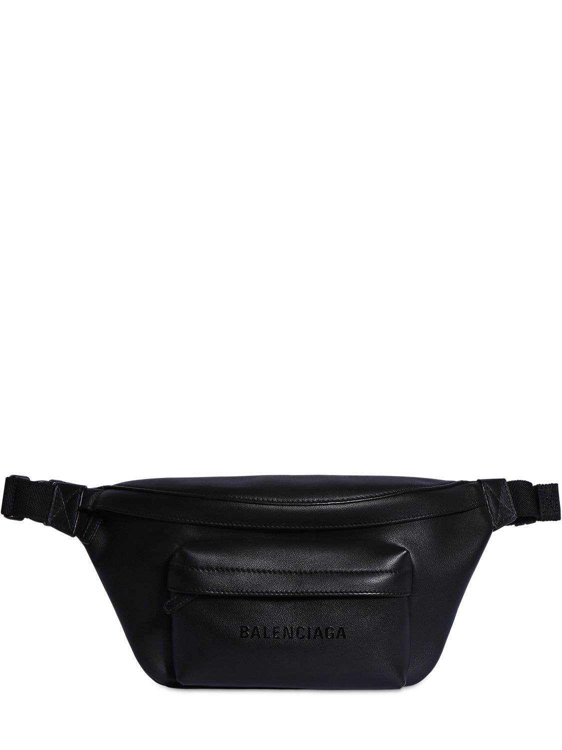 Balenciaga Leather Logo Belt Bag In Black