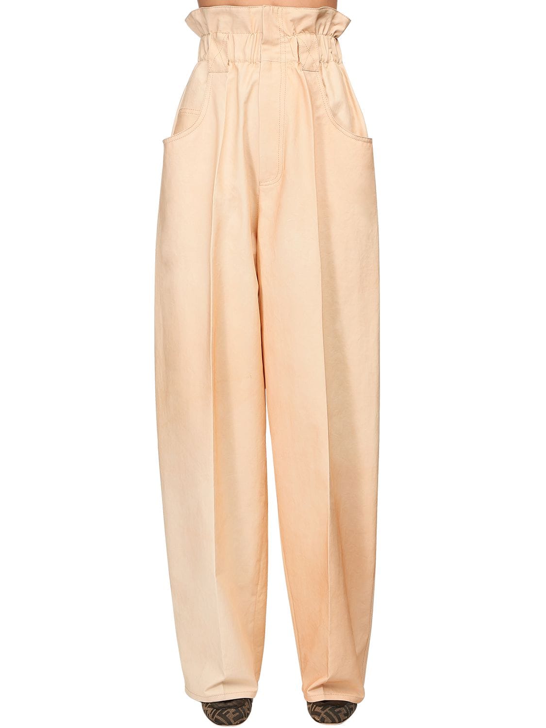 FENDI HIGH WAIST COTTON GABARDINE CARGO trousers,71IP2H013-RJFBS1C1
