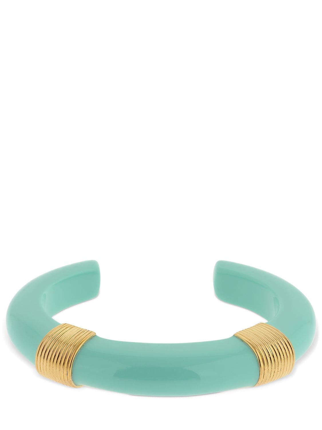 Aurelie Bidermann Katt Resin Cuff Bracelet In Light Blue,gold