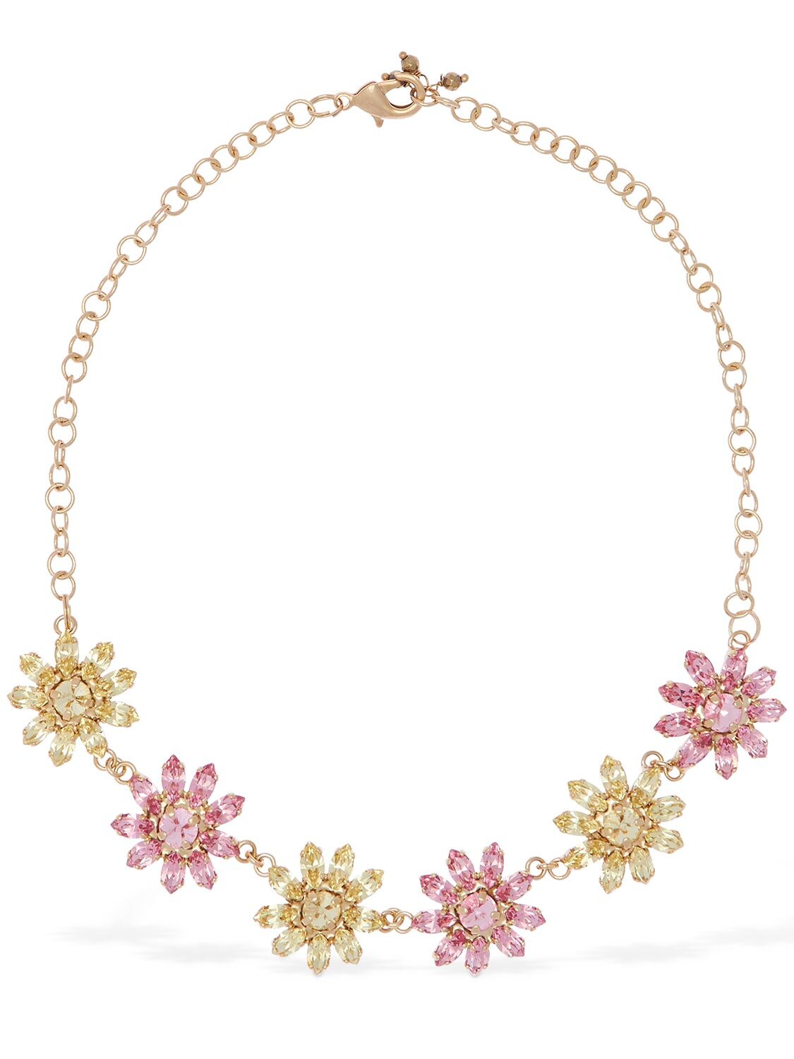 Rosantica Utopia Floral Crystal-embellished Necklace In Multi,gold