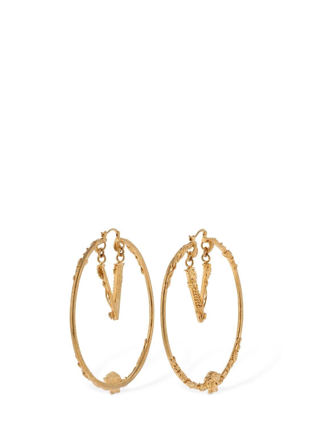 Versace Virtus Hoop Earrings - Gold