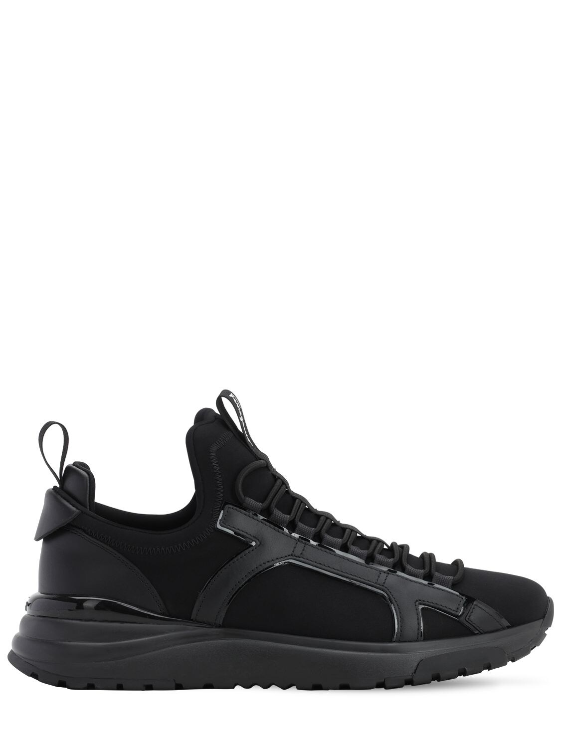 Salvatore Ferragamo 45mm Shiro Neoprene Sock Runner Sneakers In Black ...