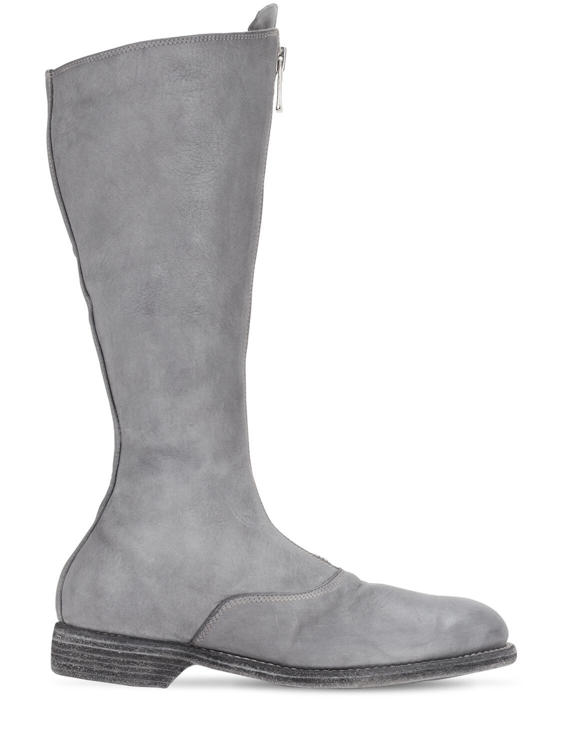 Guidi 20mm 410 Zip-up Leather Army Boots In Taupe