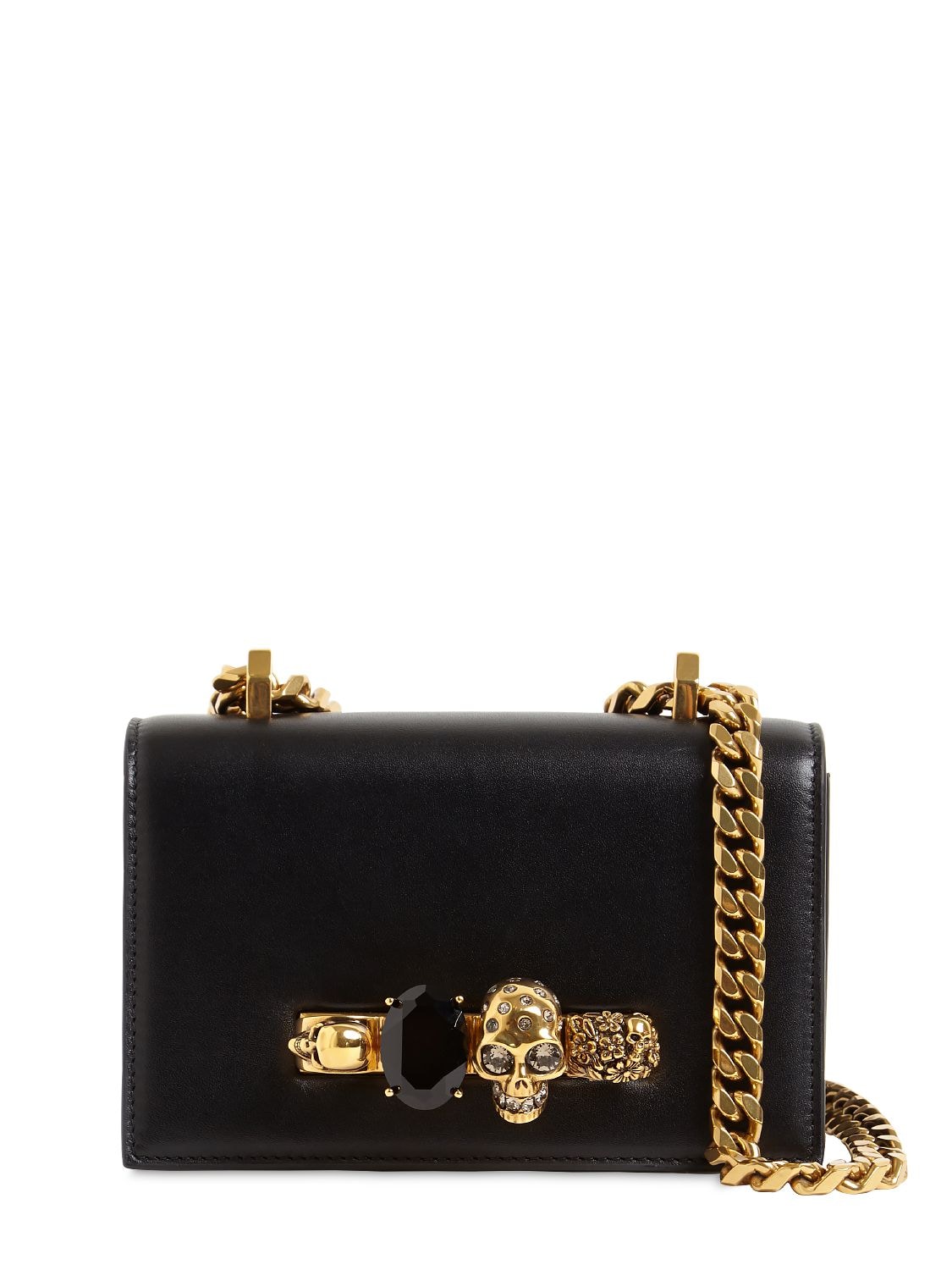 Mini Jeweled Leather Satchel Bag