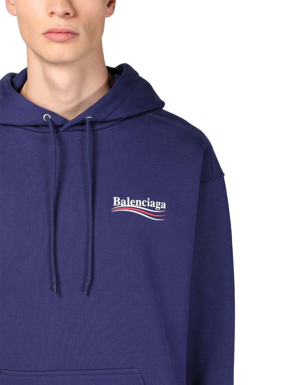 Blue Man Hoodie With Political Campaign Logo