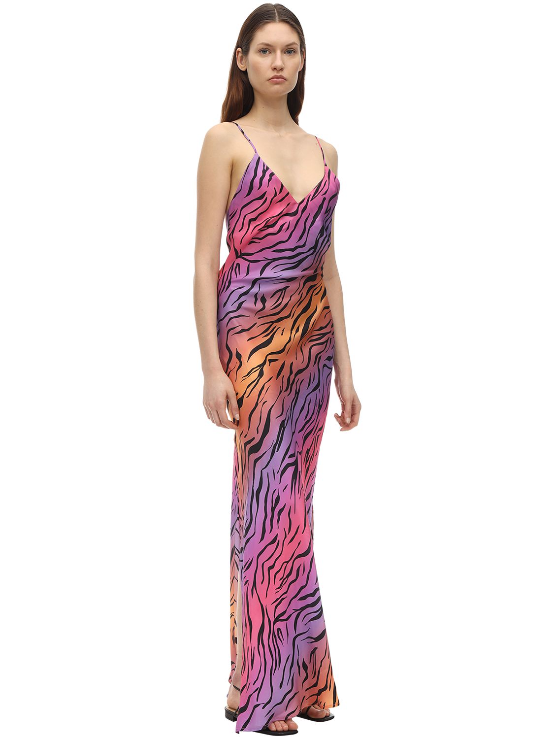 Ivonne Printed Silk Twill Midi Dress