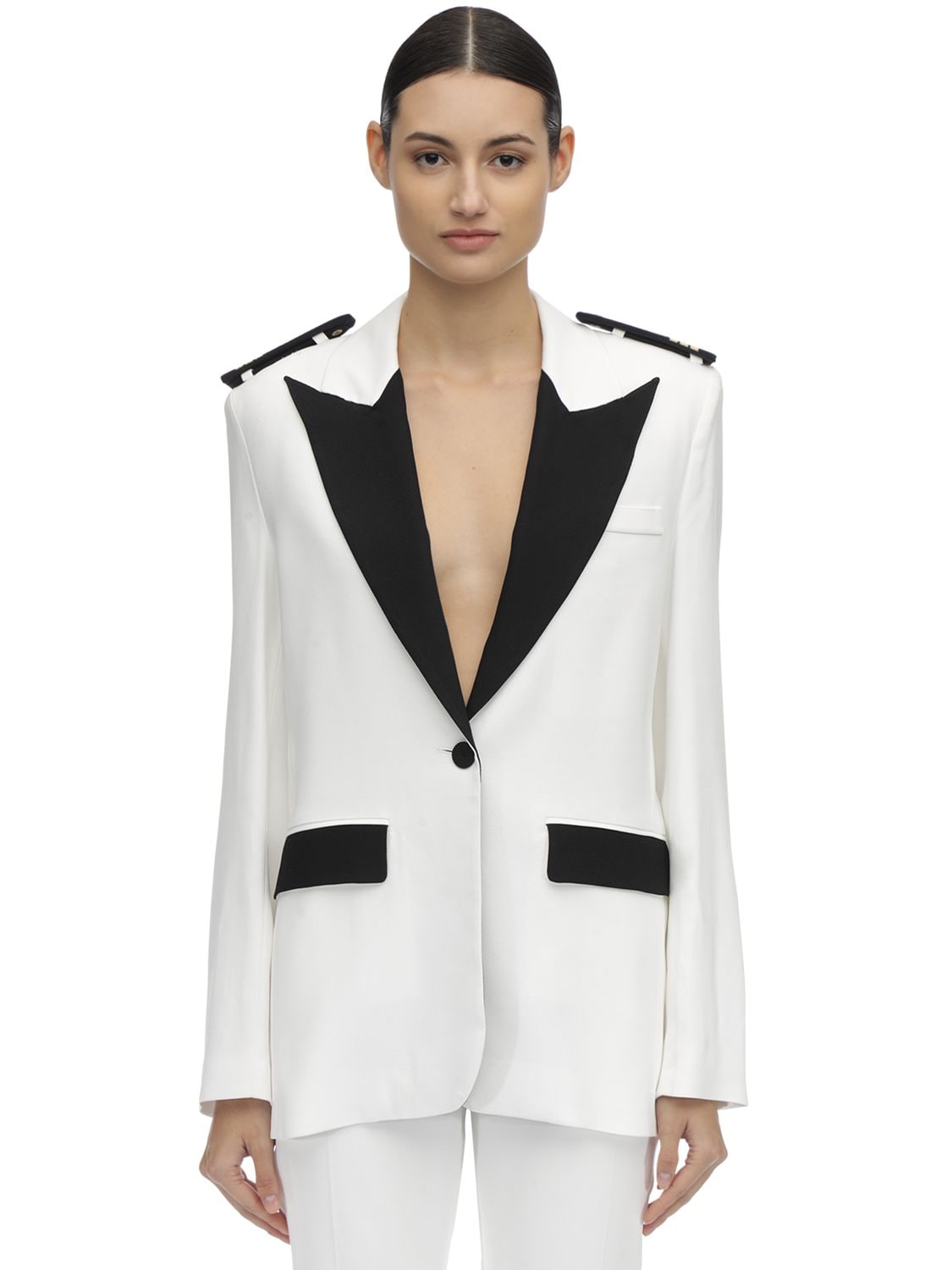 Filles À Papa Marines Tailored Jacket In White,black