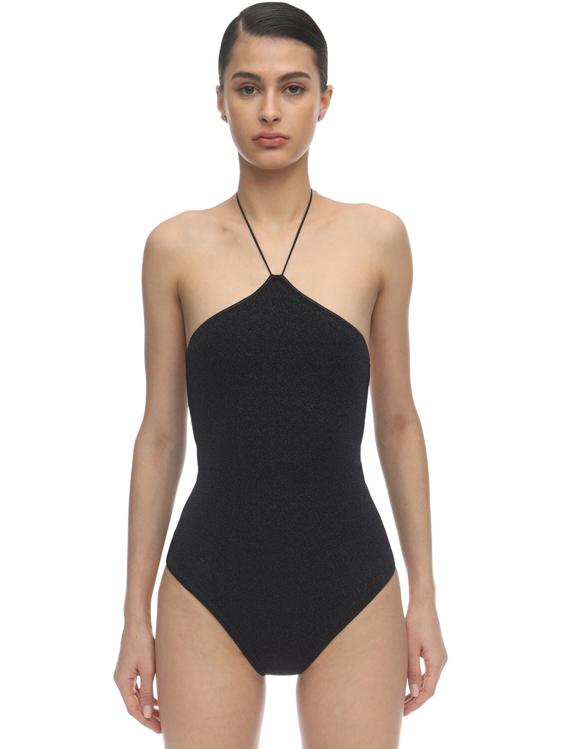 Oséree Swimwear Lurex & Lycra One Piece Swimsuit In Black