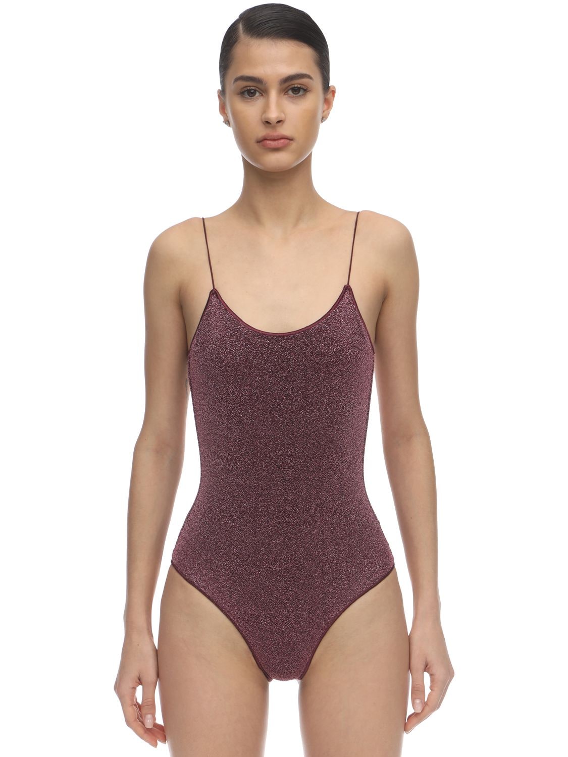 Oséree Swimwear Lurex & Lycra One Piece Swimsuit In Purple