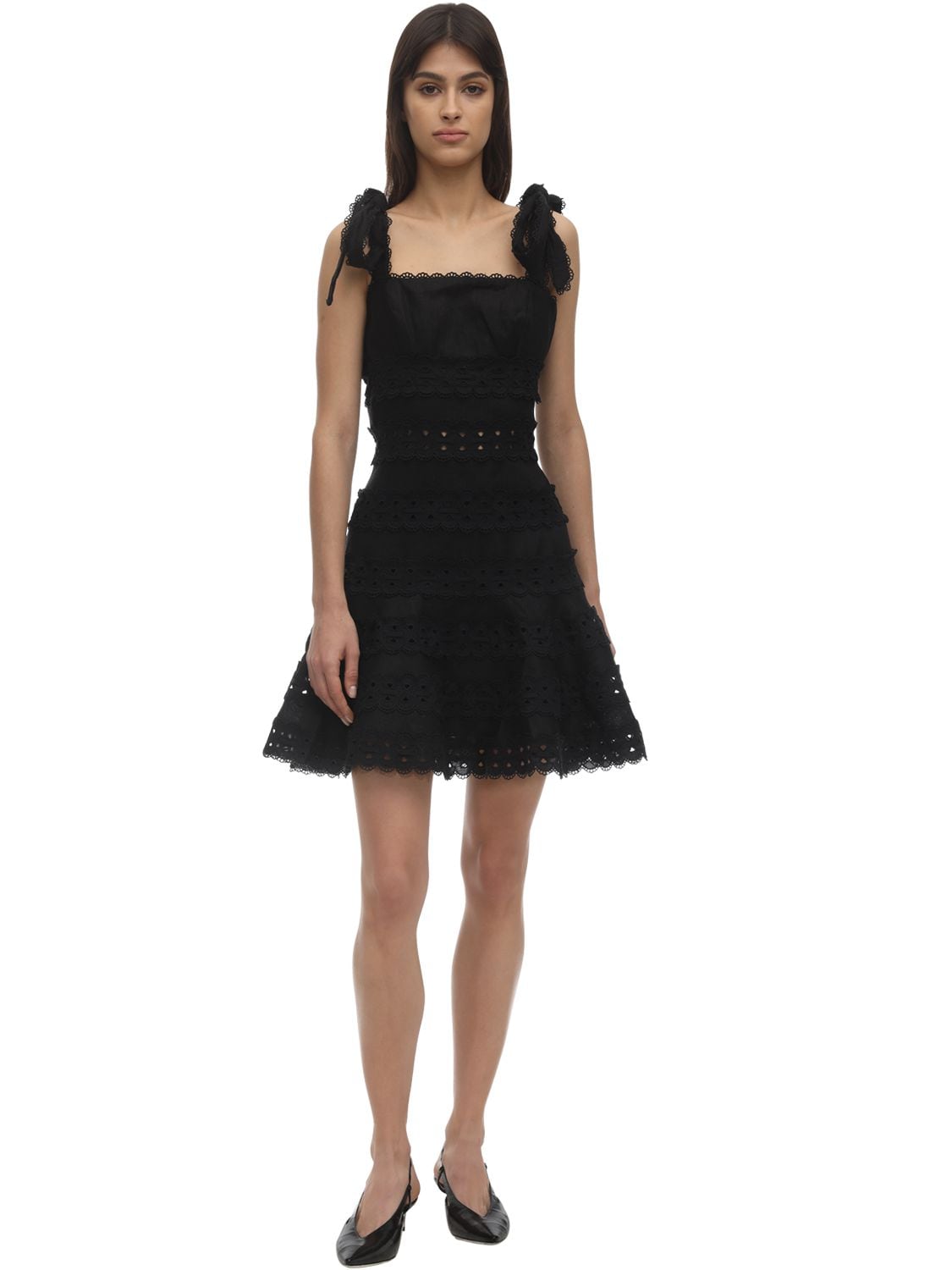 Zimmermann Lace Mini Dress In Black