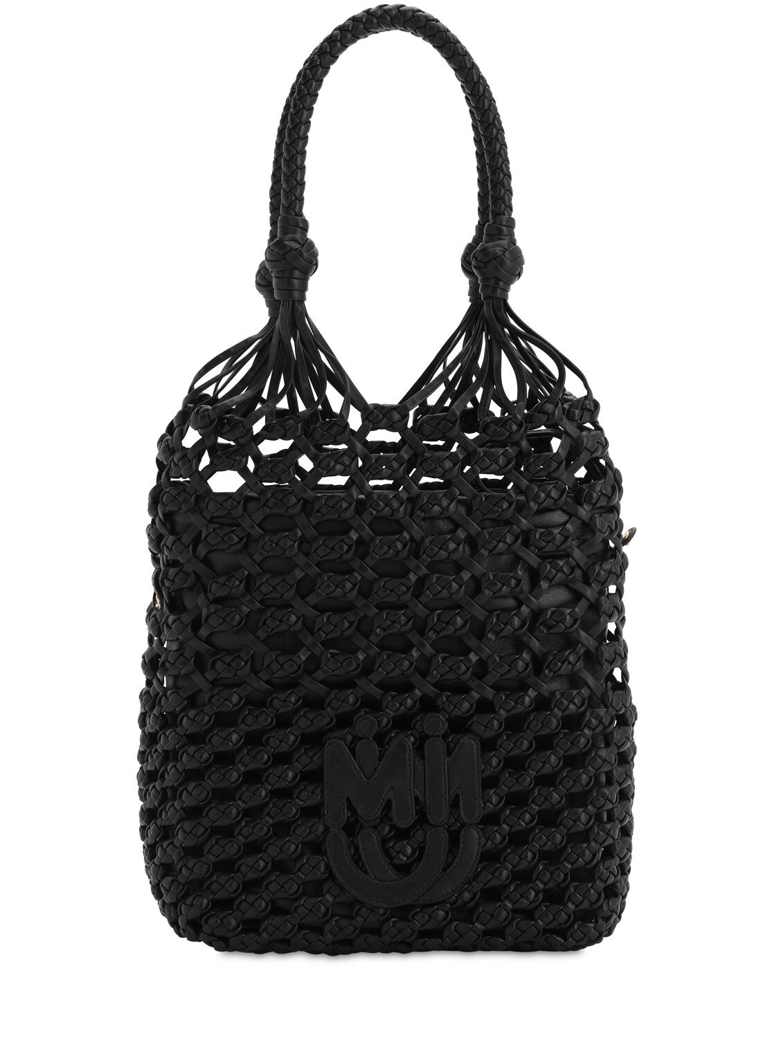 Leather Net Tote Bag
