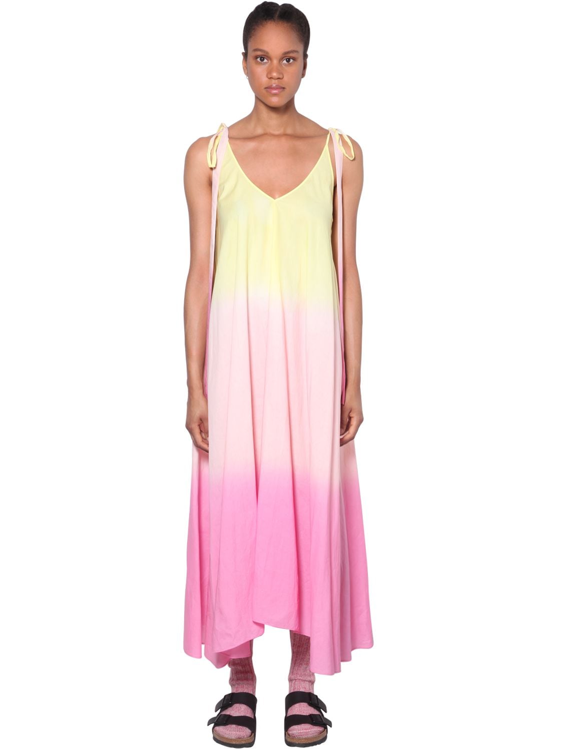 Alanui Degradé Organza Midi Dress In Pink | ModeSens