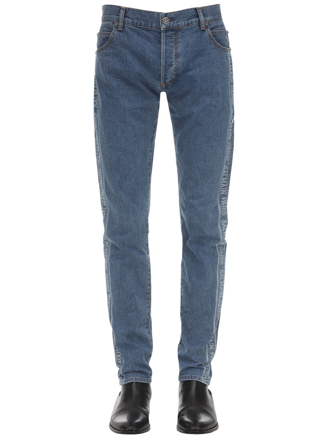 15cm Slim Stretch Jacquard Denim Jeans