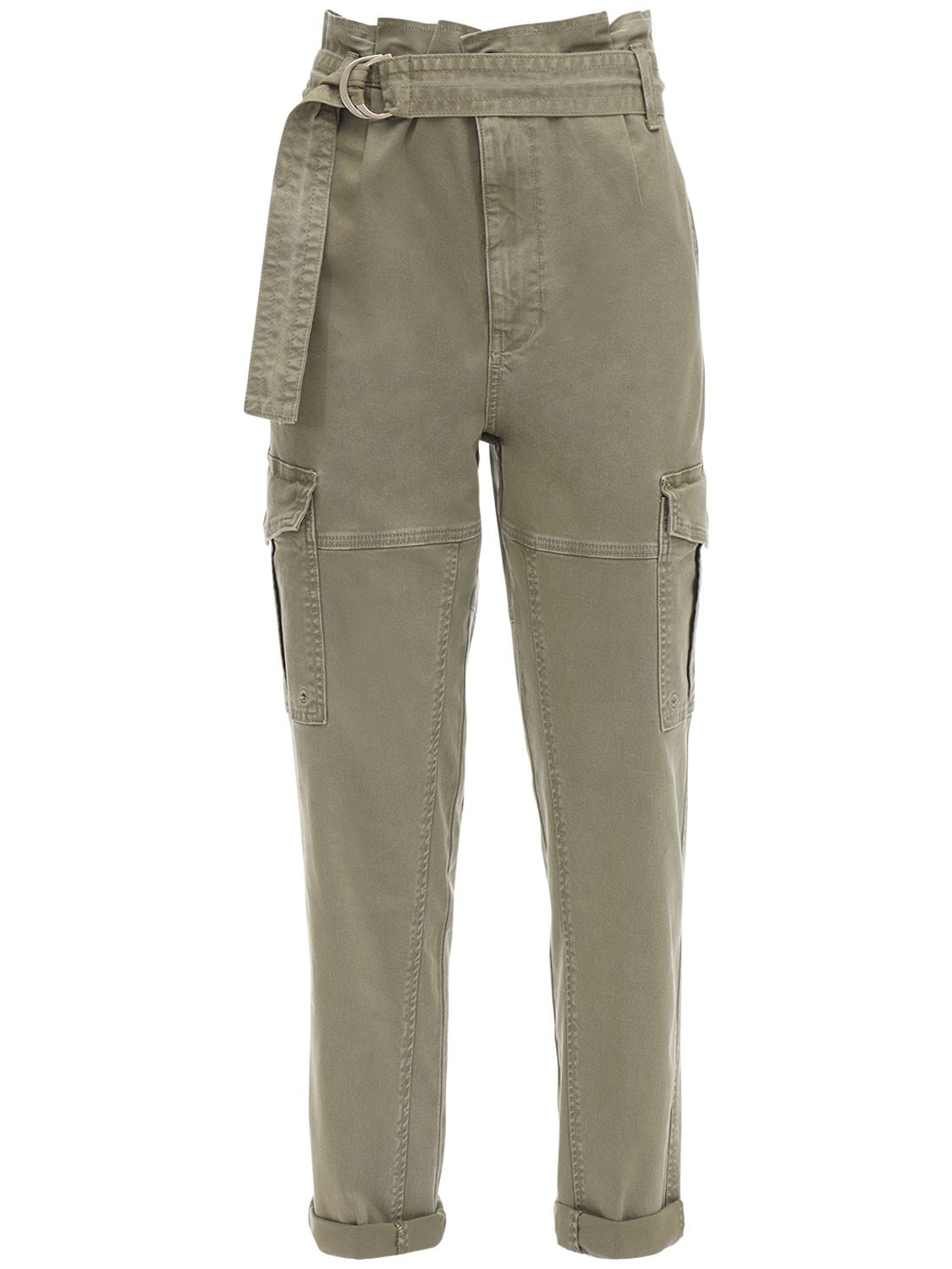 Frame Safari Cotton Canvas Jeans In Army Green