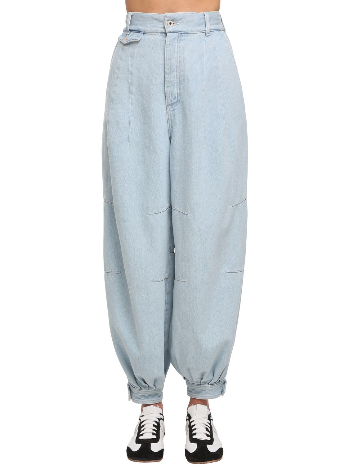 LOEWE HIGH WAIST COTTON DENIM BALLOON JEANS 71IVHM007-NTE0MA2