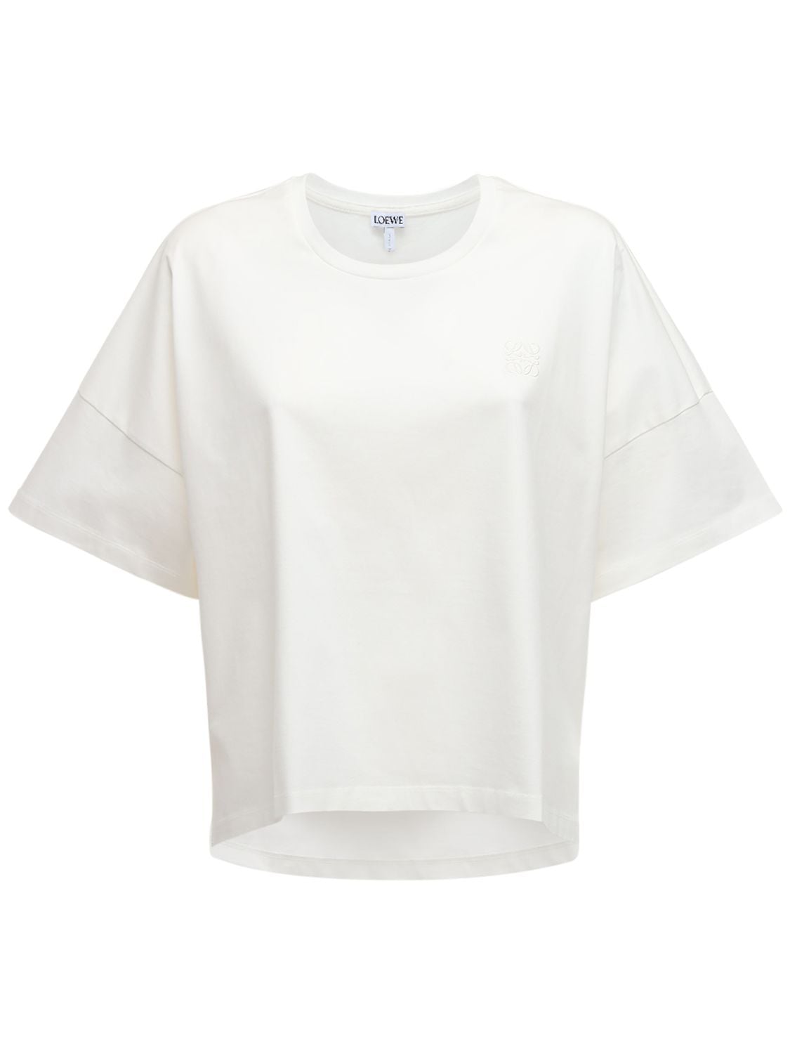 LOEWE - Logo cropped cotton jersey t-shirt - White | Luisaviaroma