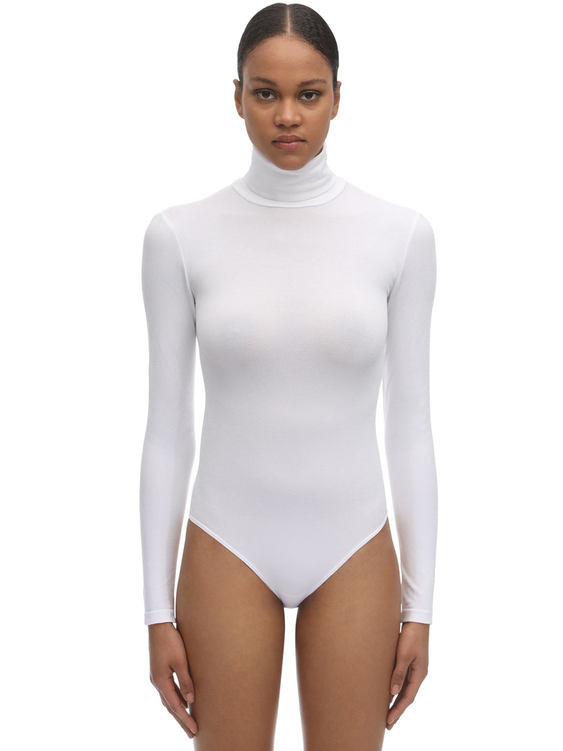 Wolford Colorado Microfiber Seamless Bodysuit In White