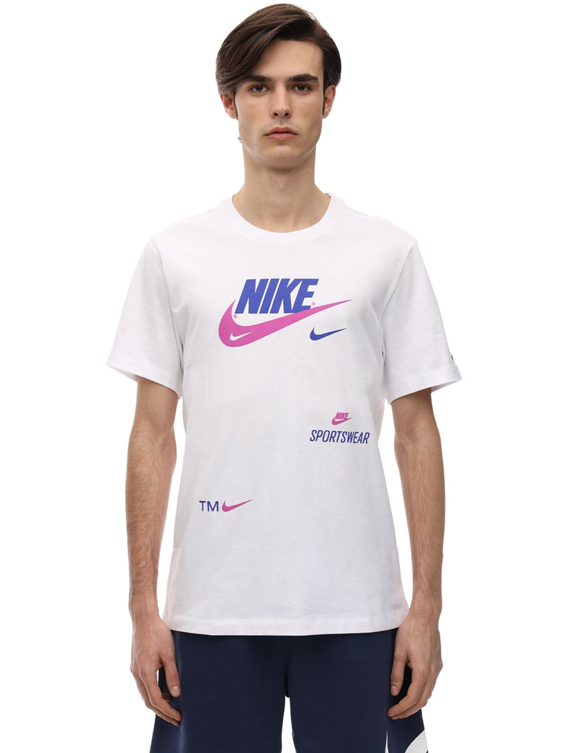 Nike Nsw Swoosh Cotton Jersey T-shirt In White | ModeSens