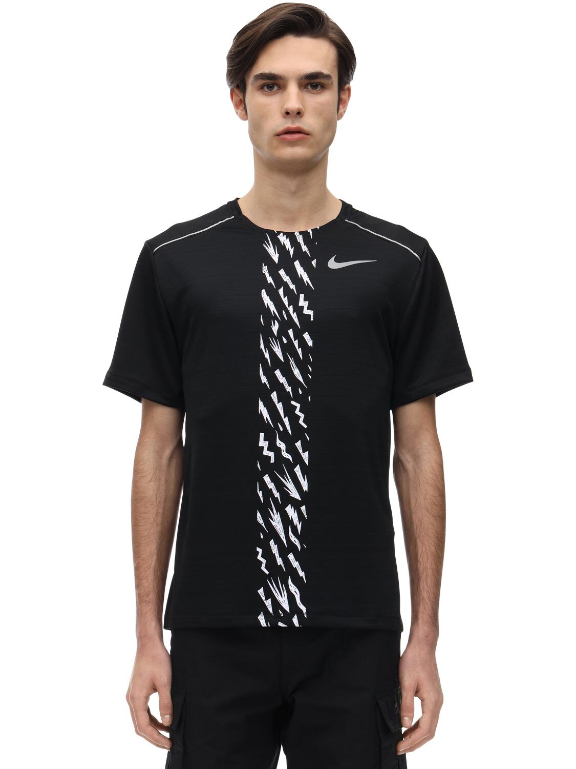 Nike Dry Miler Reflective Running T-shirt In Black