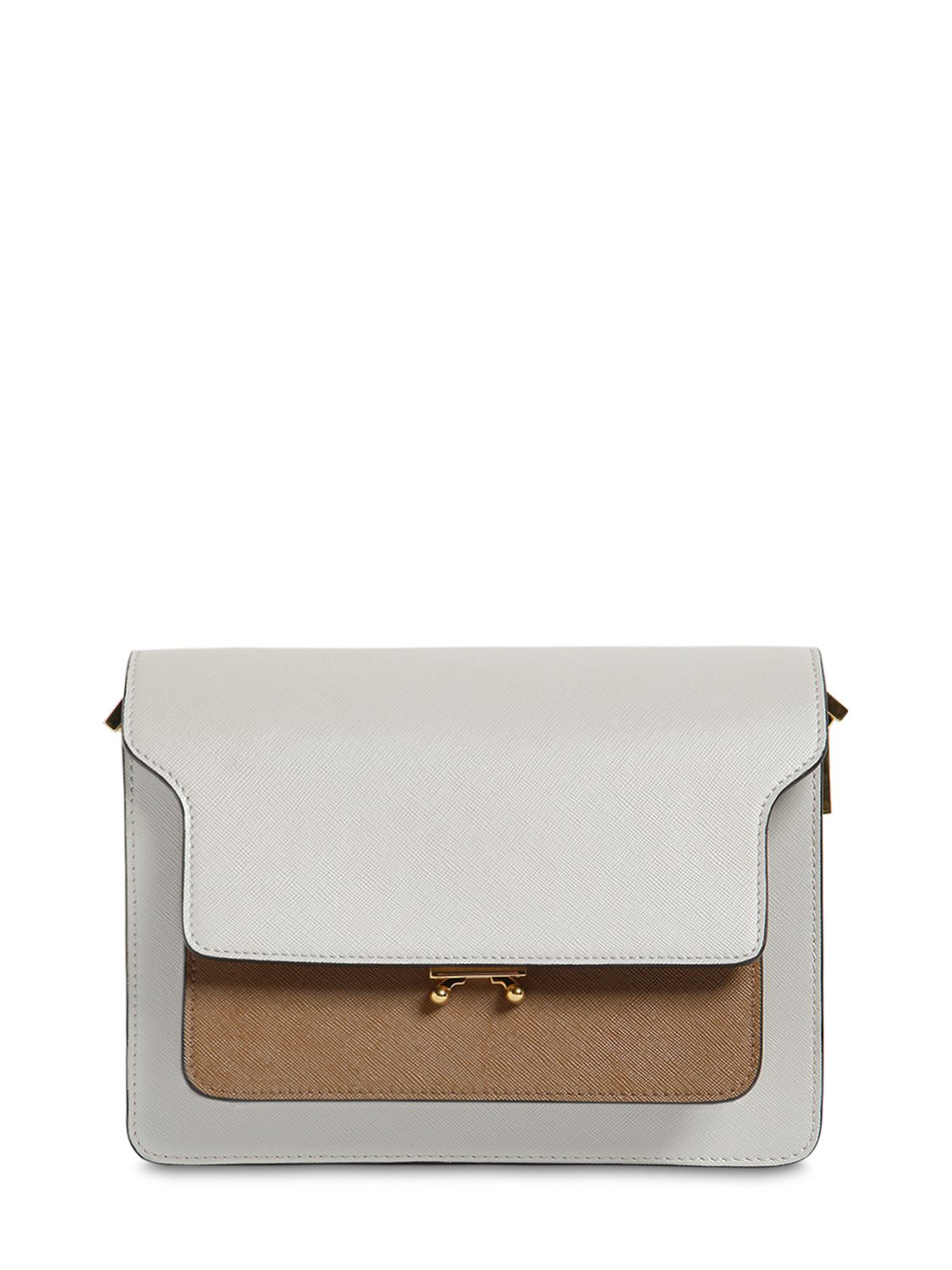 Medium Schultertasche Aus Leder "trunk"