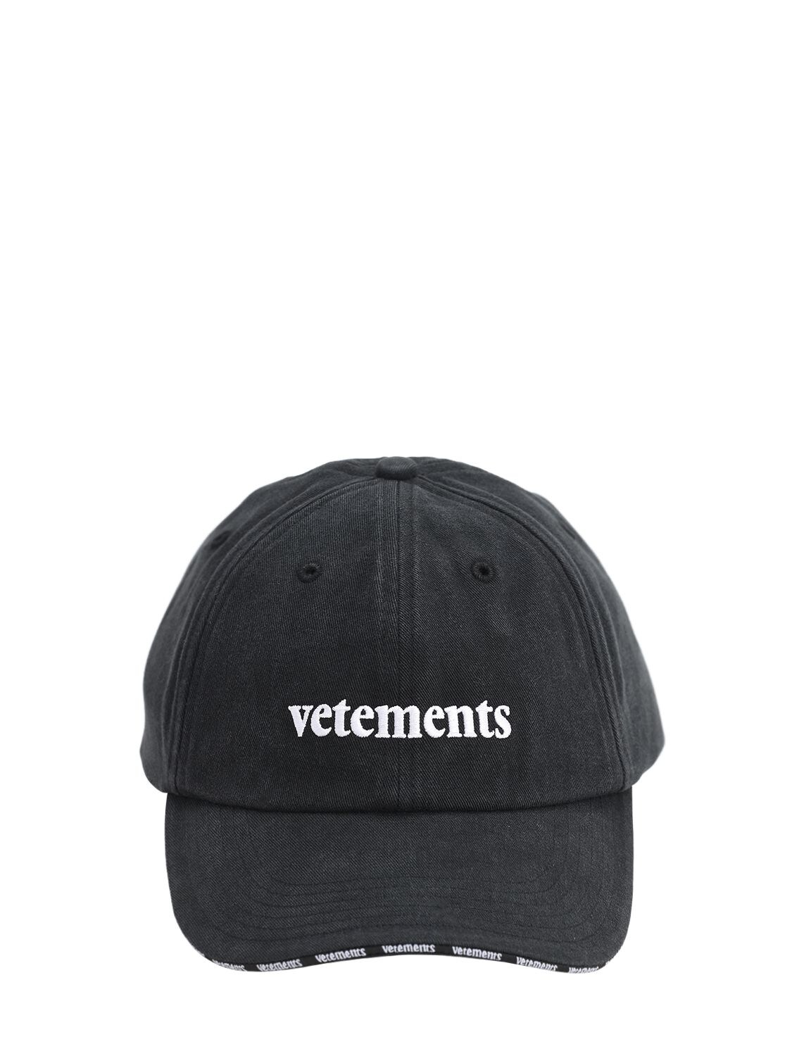 Vetements New Logo Embroidery Cotton Hat In Black | ModeSens