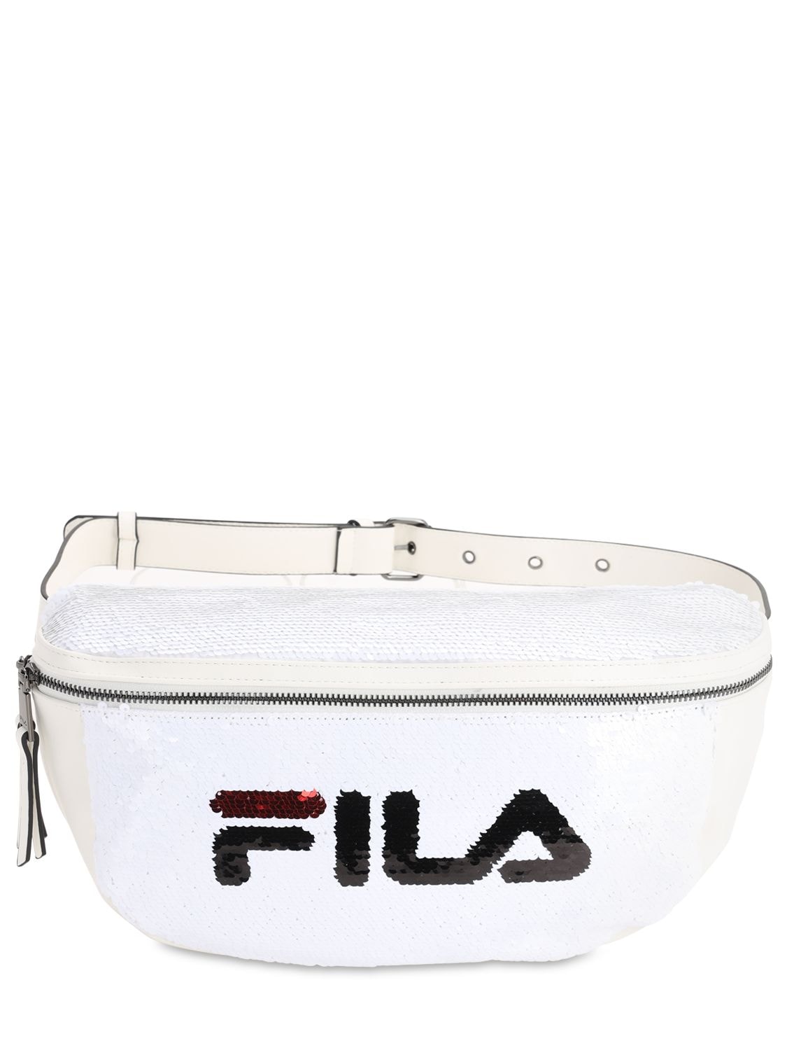 Fila Logo Sequined Belt Bag In White