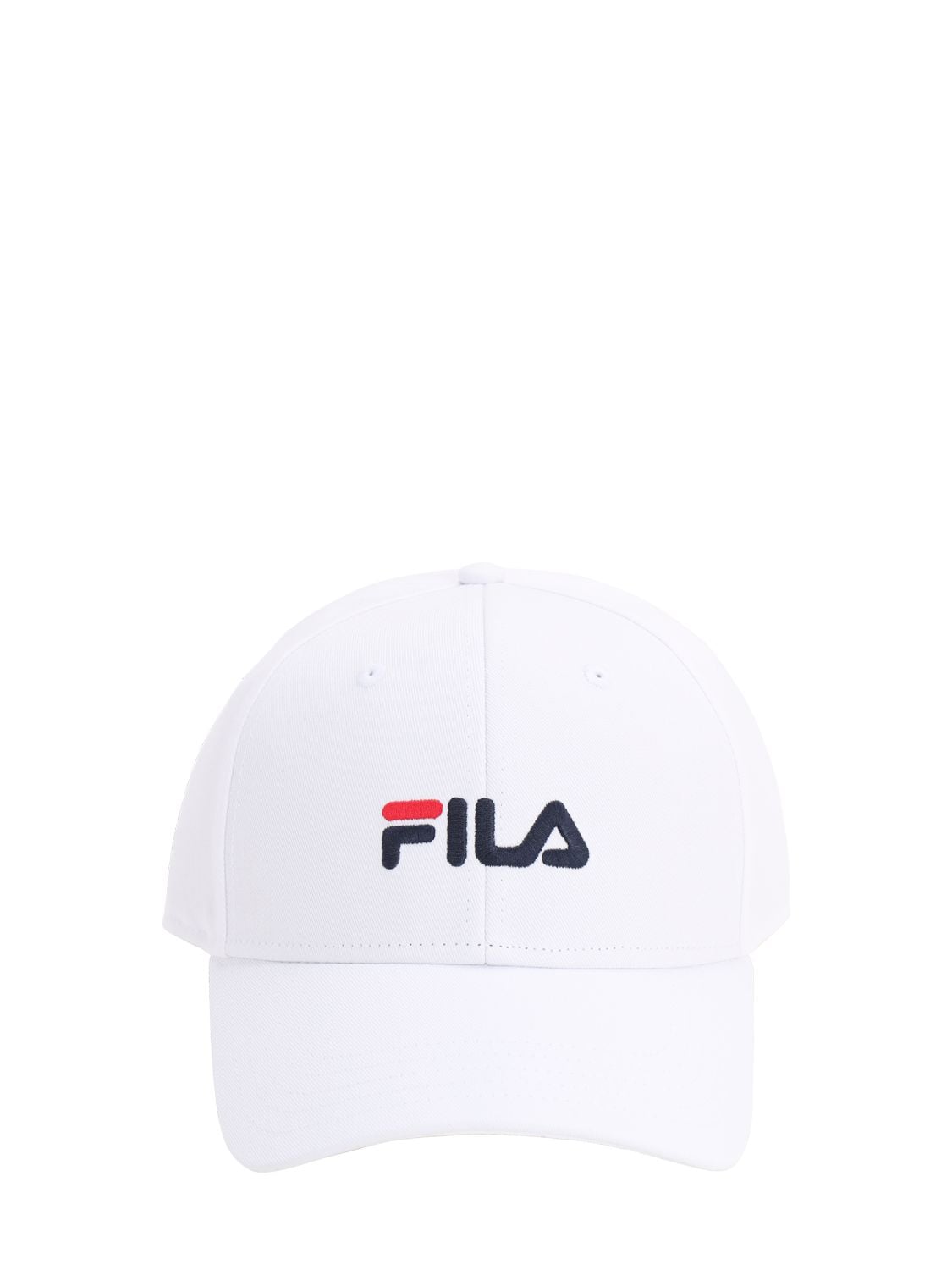 Fila Logo Embroidery Baseball Hat In White