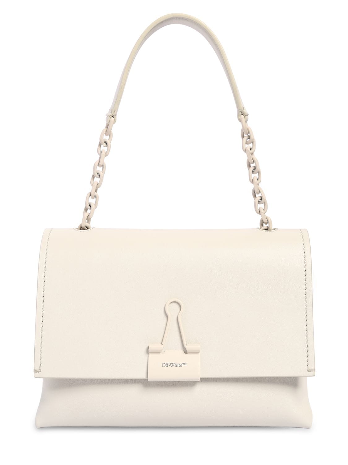 Off-white Soft Large Shoulder Bag In Ivory Color In White | ModeSens