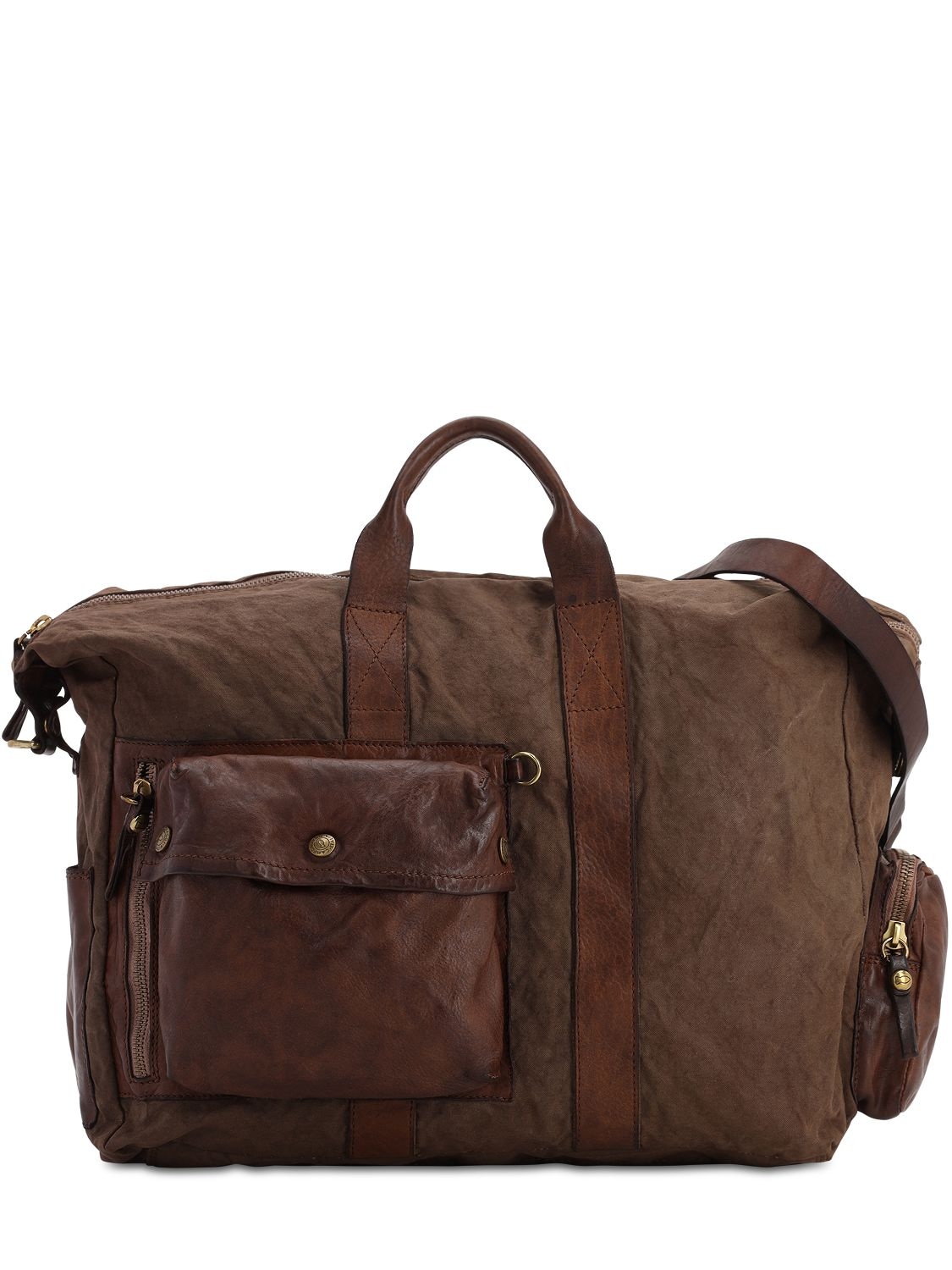 Campomaggi Canvas Duffle Bag In Brown
