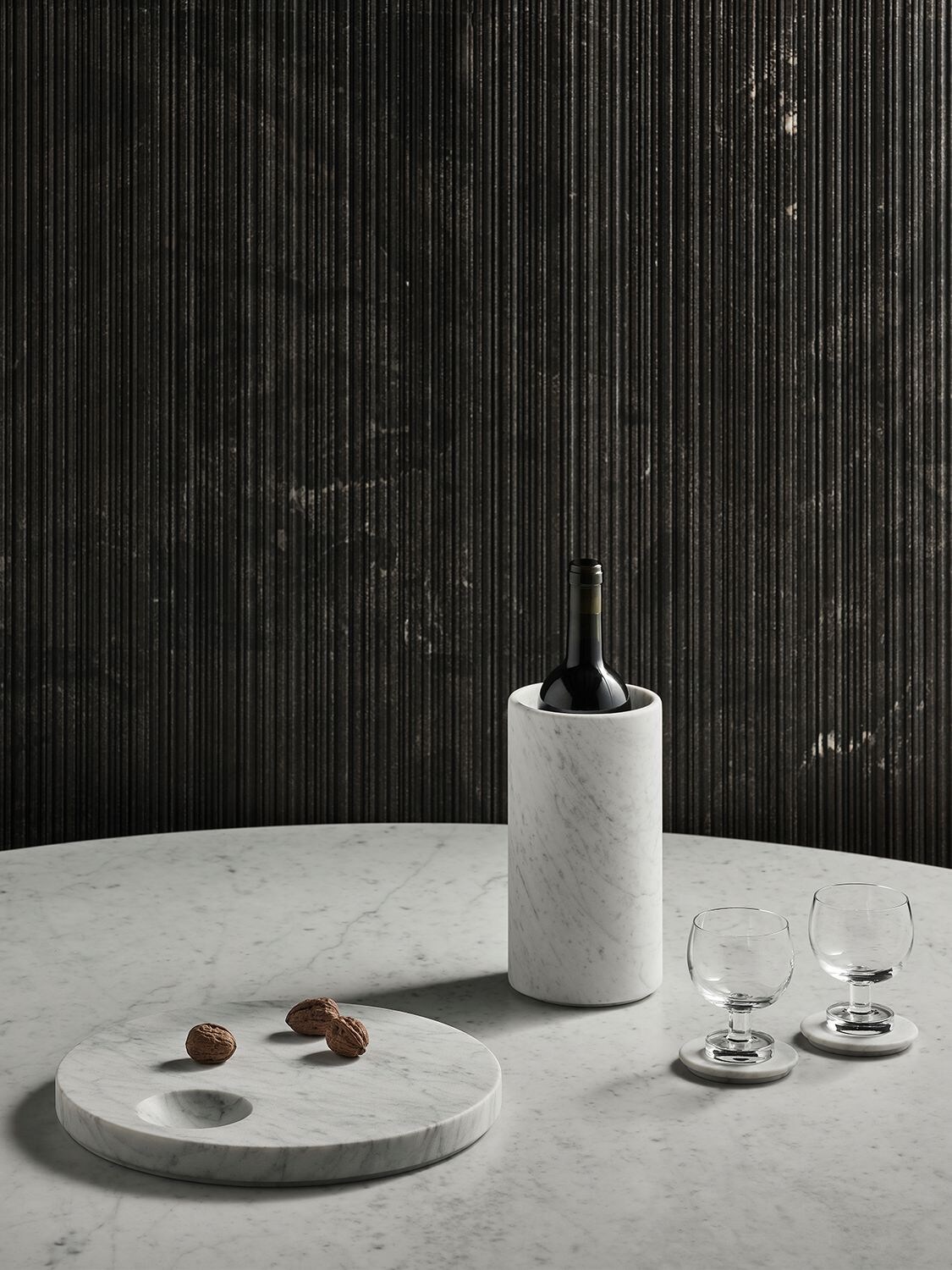 Shop Salvatori Ellipse Carrara Marble Wine Chiller In White