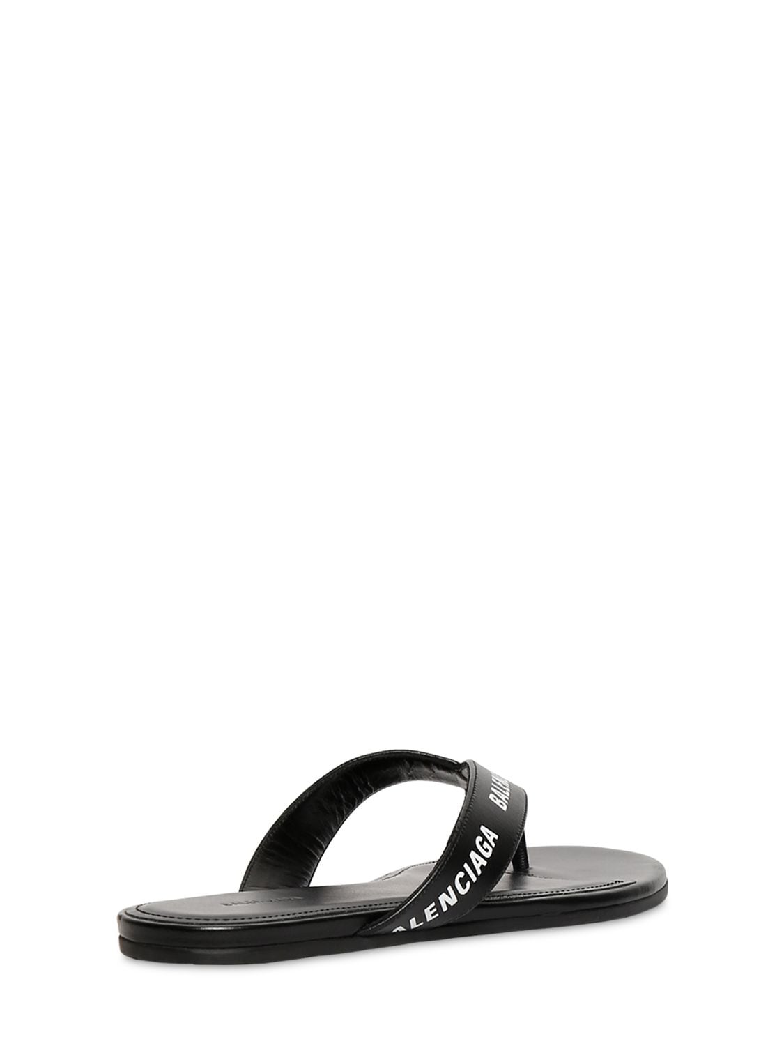 Balenciaga Logo-print Croc-effect Leather Flip Flops In Black | ModeSens