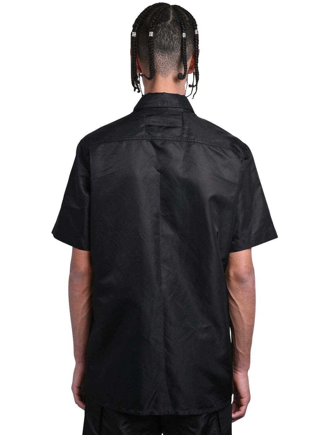 Nylon Short Sleeve Shirt W/ Buckle In Black