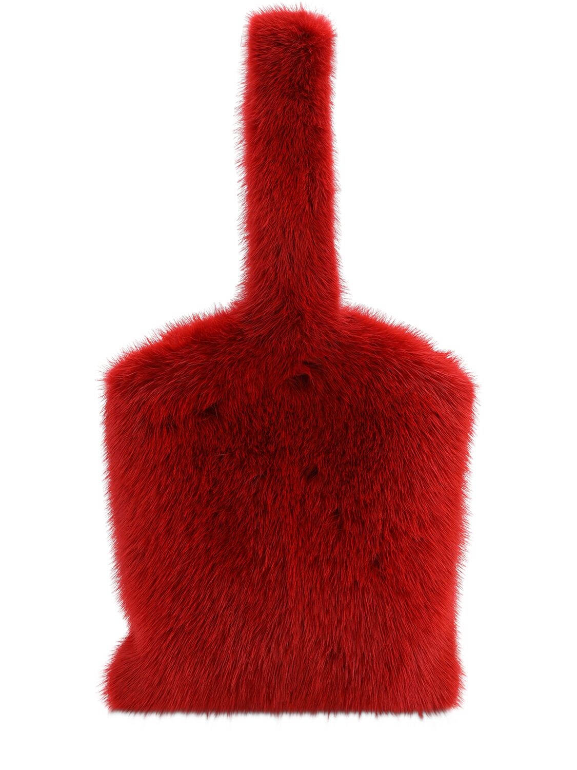Simonetta Ravizza Furissima Basket Mink Fur Bag In Red