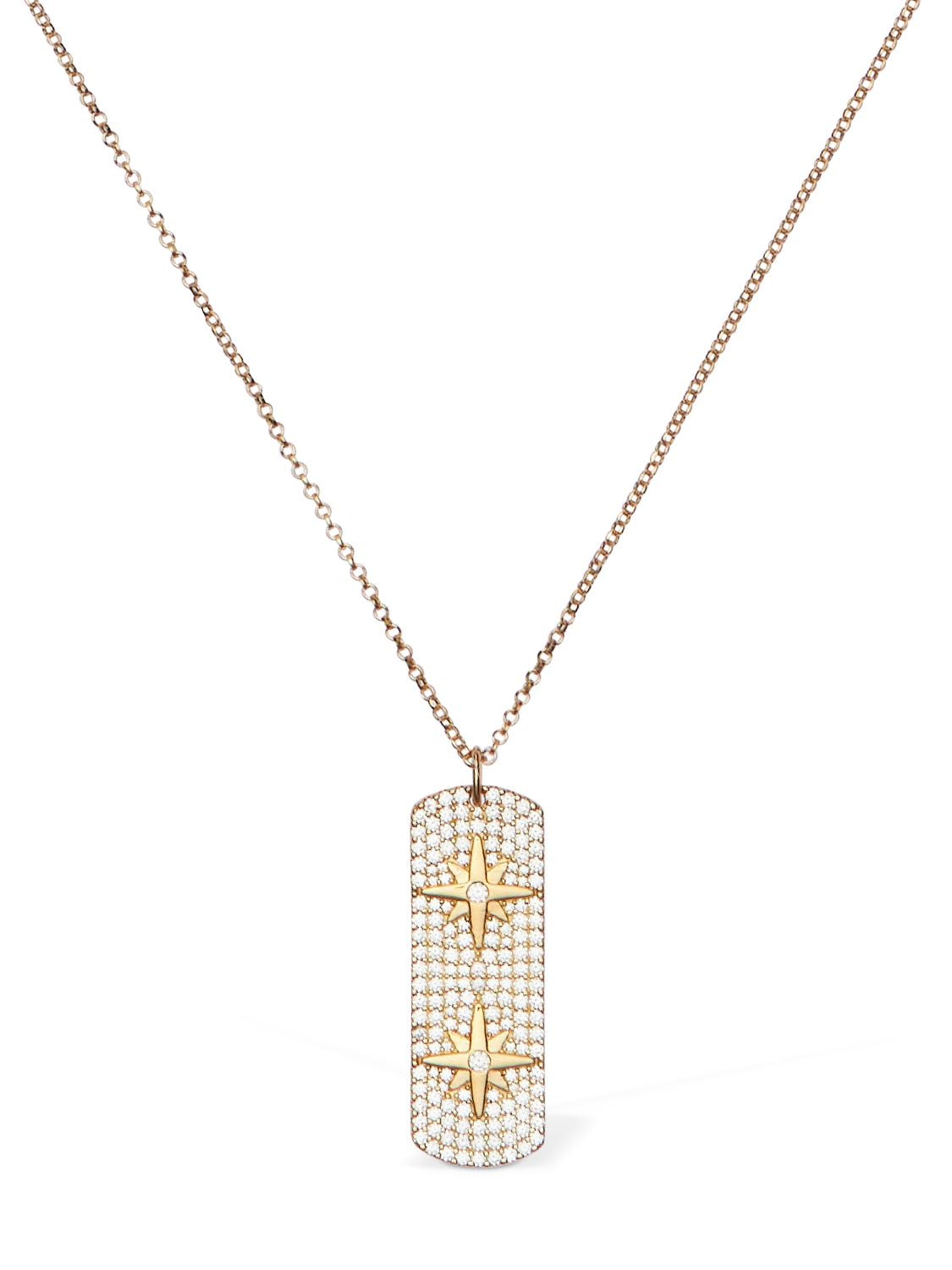 Apm Monaco Single Paved Star Pendant Necklace In Gold,crystal