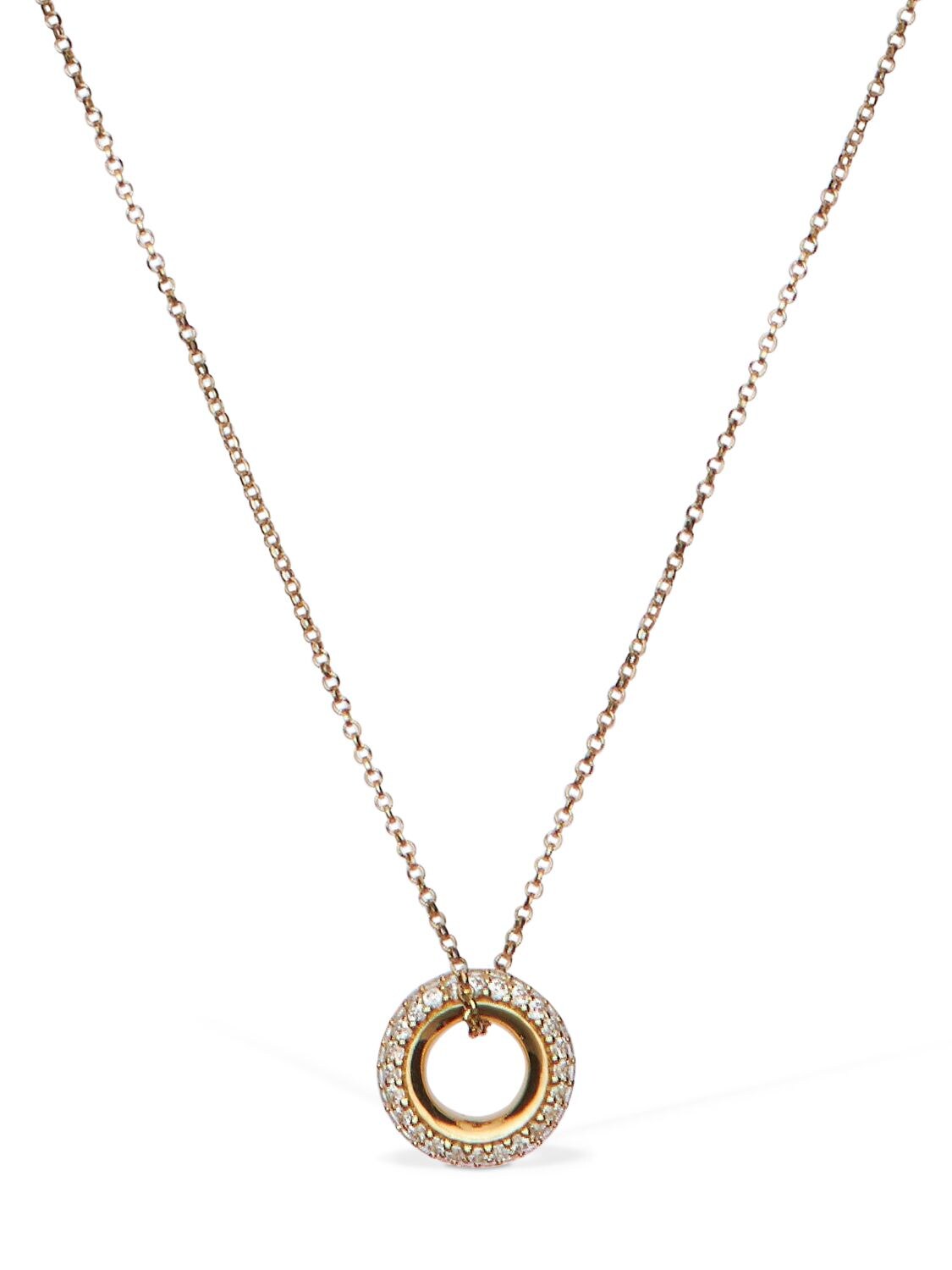 Apm Monaco Hoop Pendant Necklace In Gold,crystal
