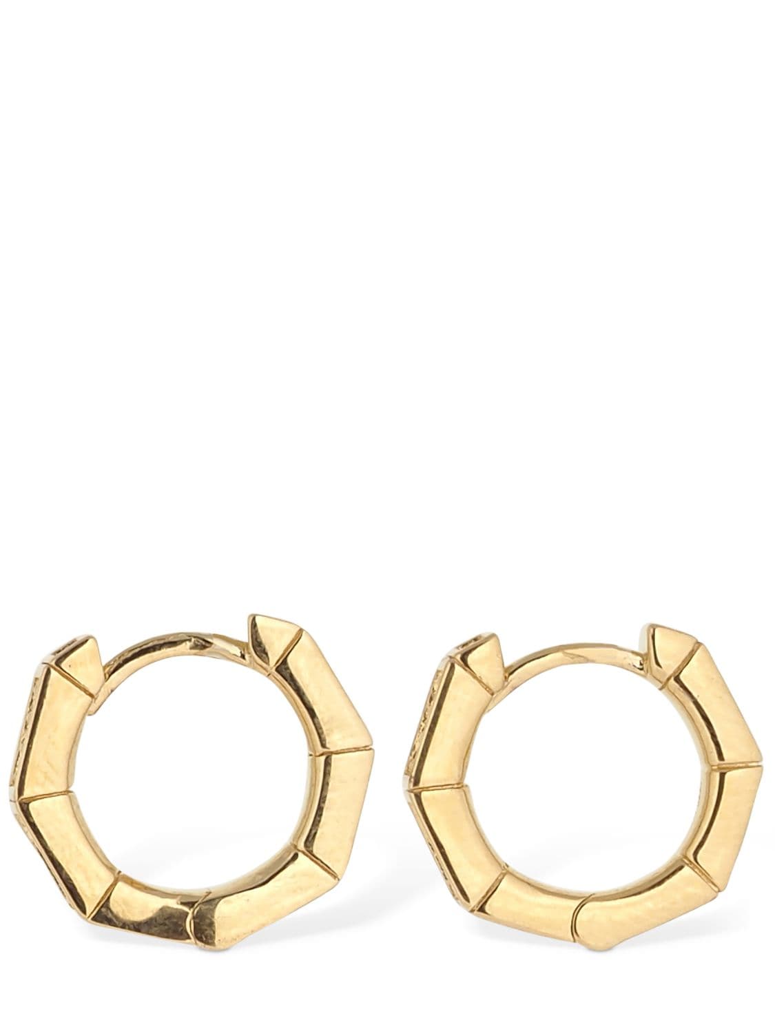 Apm Monaco Small Octagonal Hoop Earrings In Gold,crystal