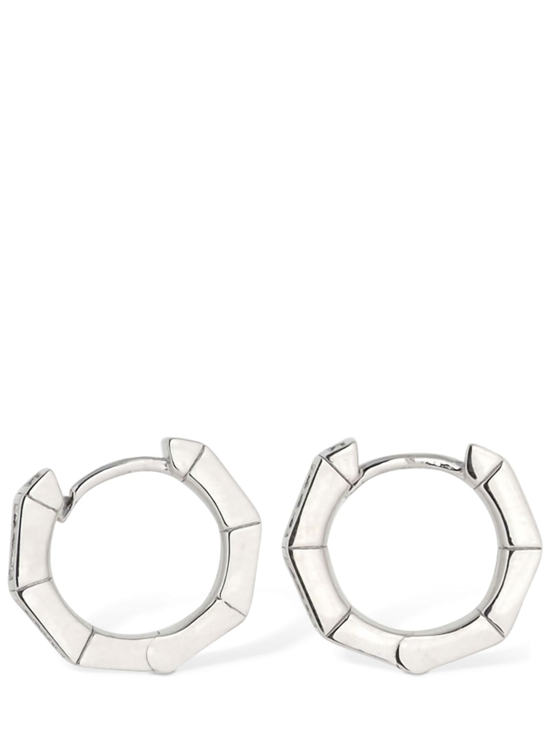 Apm Monaco Small Octagonal Hoop Earrings In Silver