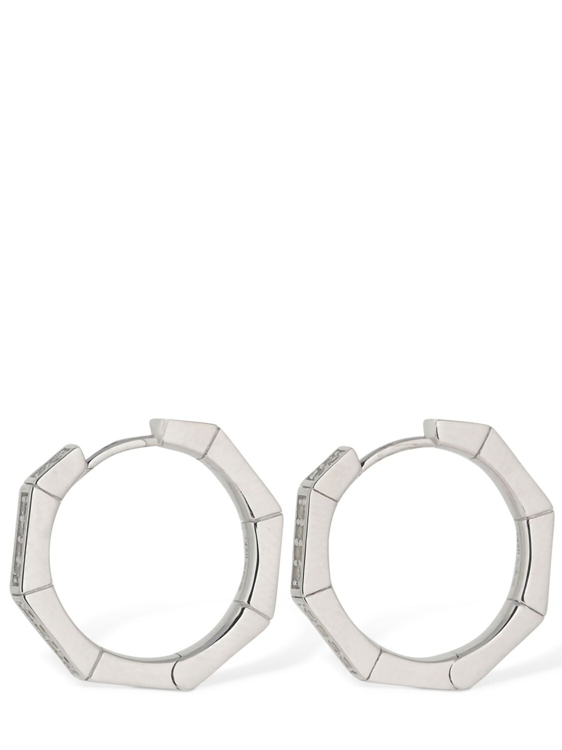 Apm Monaco Octagonal Hoop Earrings In Silver
