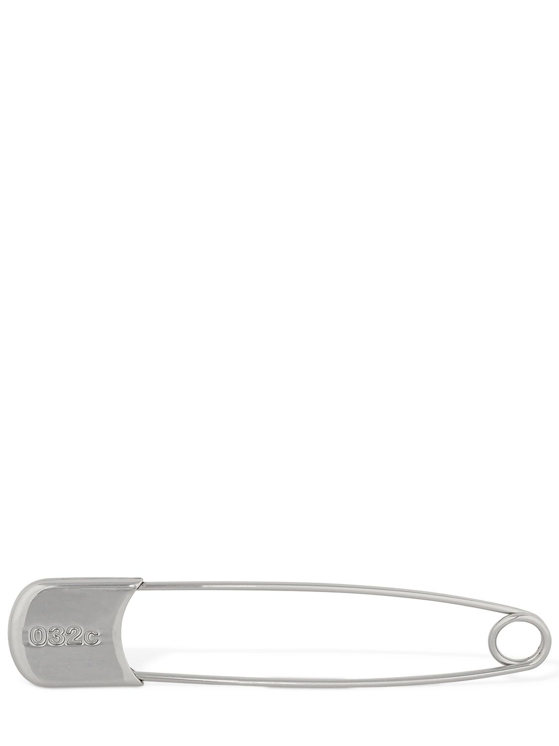 032c Safety Pin With Embossed Logo In Grey