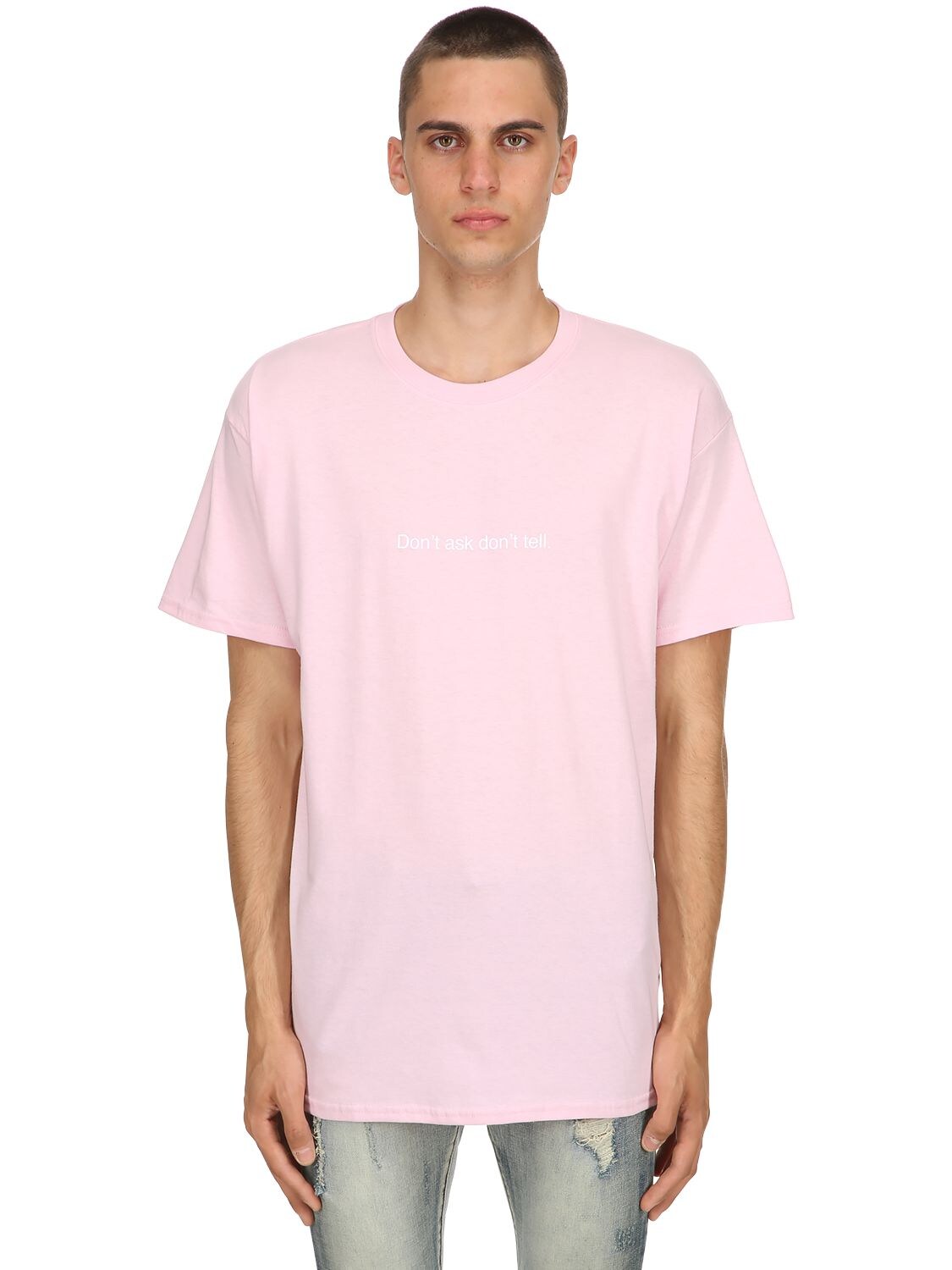 Famt - Fuck Art Make Tees Don't Ask, Don't Tell Cotton T-shirt In Pink