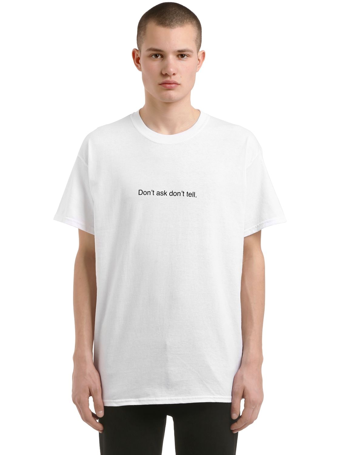 Famt - Fuck Art Make Tees Don't Ask, Don't Tell Cotton T-shirt In White