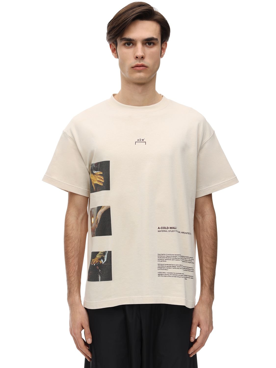 A-cold-wall* Oversize Logo Print Jersey T-shirt In Beige